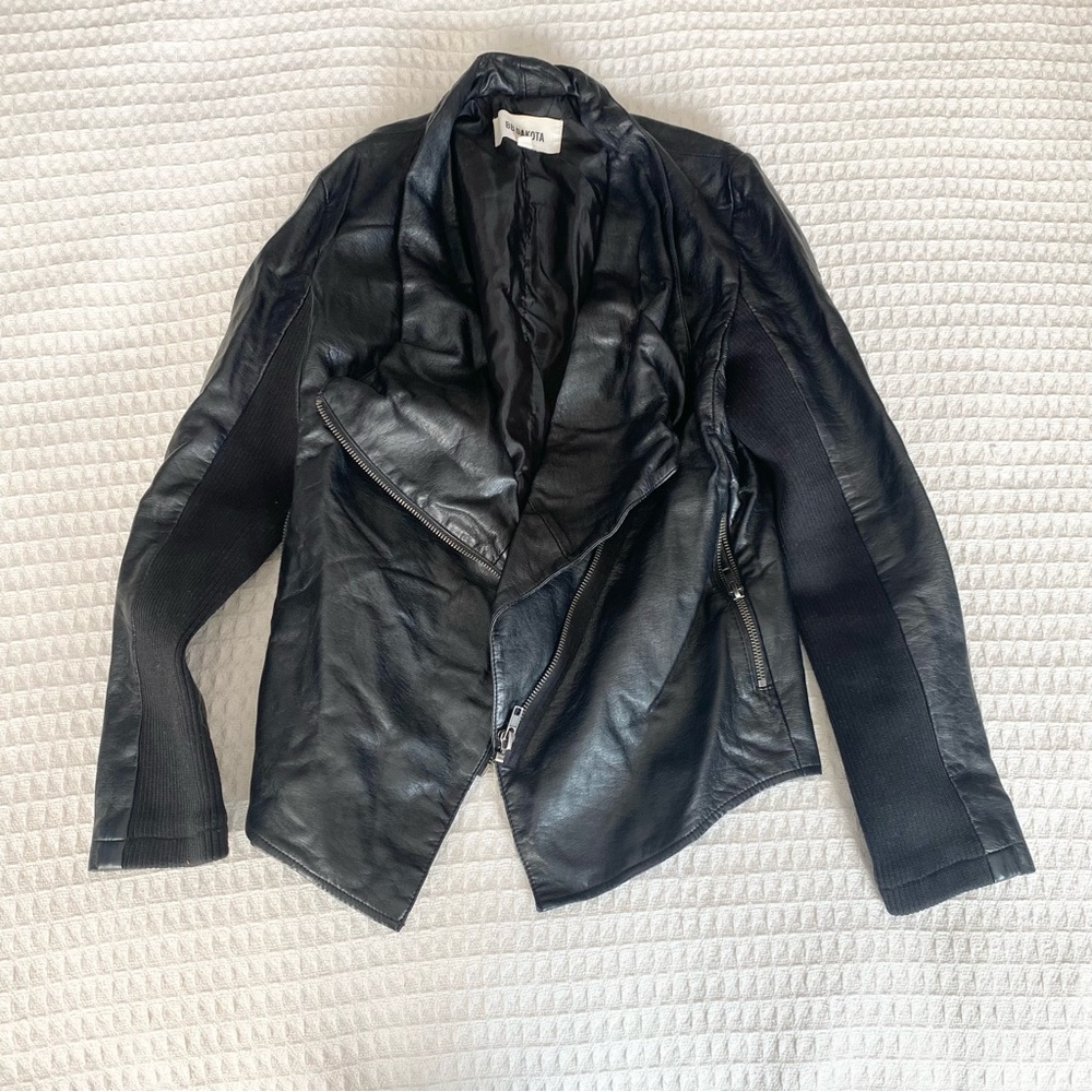 BB Dakota Black Faux Leather Women's Jacket size XS